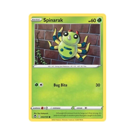 Pokemon TCG Spinarak C Silver Tempest (English Ver.)