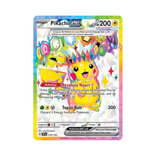 포켓몬 TCG 피카츄 ex UR 서징 스파크 (영문판) 카드 이미지