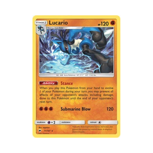 Pokemon TCG Lucario RH Burning Shadows (English Ver.)