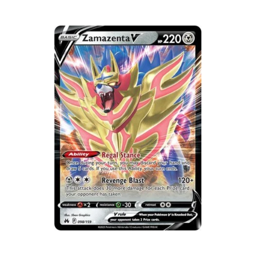 포켓몬 TCG 자마젠타 V R 크라운 제니스 (영문판)
