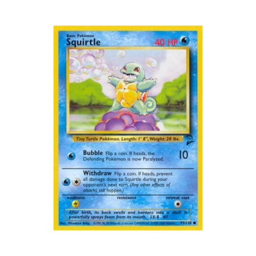 Pokemon TCG Squirtle C Base Set 2 (English Ver.)