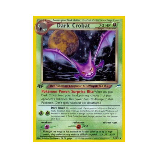 포켓몬 TCG 다크 크로뱃 RH 네오 데스티니 (영문판)