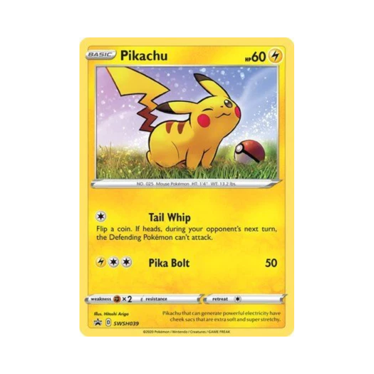 포켓몬 TCG 피카츄 P 소드 & 실드 프로모카드 (영문판)