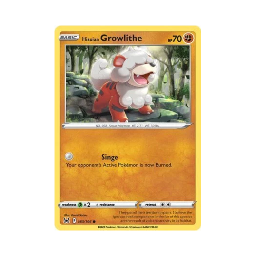 포켓몬 TCG 히스이 가디 C 로스트 오리진 (영문판)