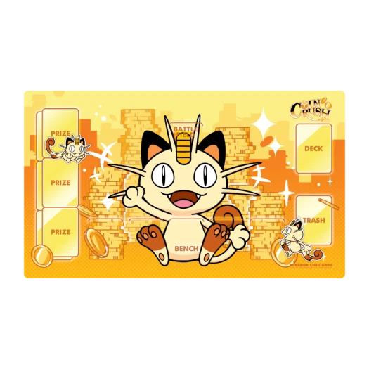 포켓몬 TCG 플레이매트 나옹과 코인 크러쉬 카드 이미지