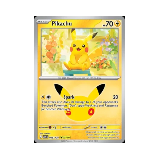포켓몬 TCG 피카츄 03/30 30주년 기념 피카츄 컬렉션 (영문판)