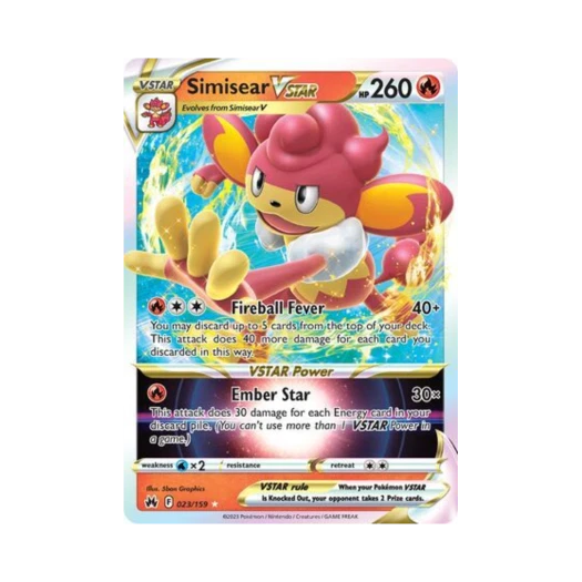 Pokemon TCG Simisear VSTAR R Crown Zenith (English Ver.)