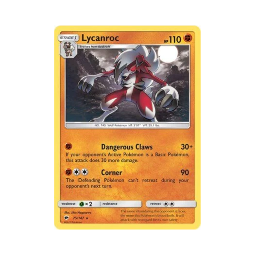 Pokemon TCG Lycanroc RH Burning Shadows (English Ver.)