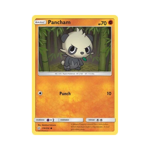 Pokemon TCG Pancham C Cosmic Eclipse (English Ver.)