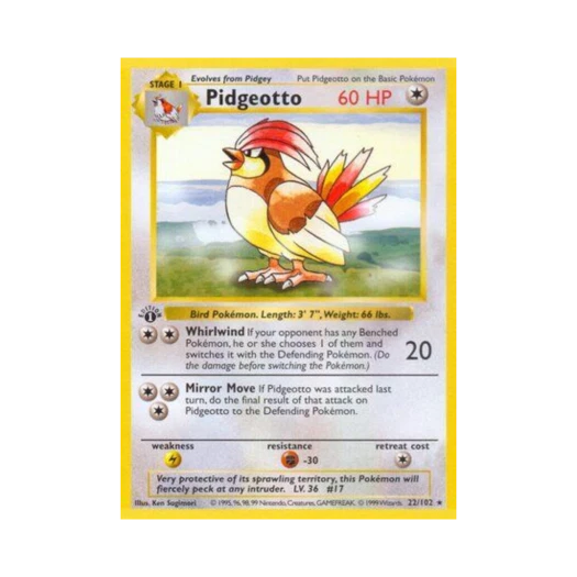 Pokemon TCG Pidgeotto R Base Set (English Ver.)