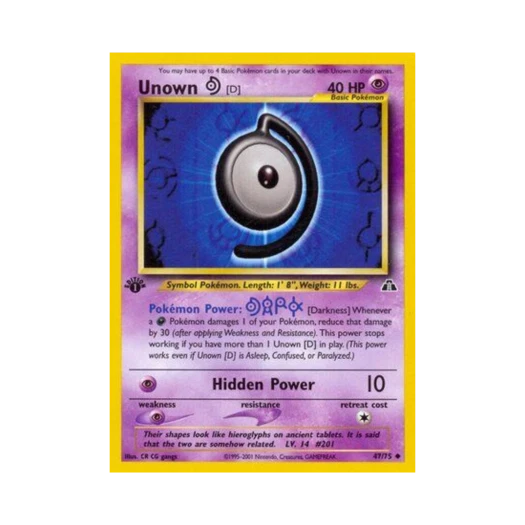 포켓몬 TCG 안농 D U 네오 디스커버리 (영문판)