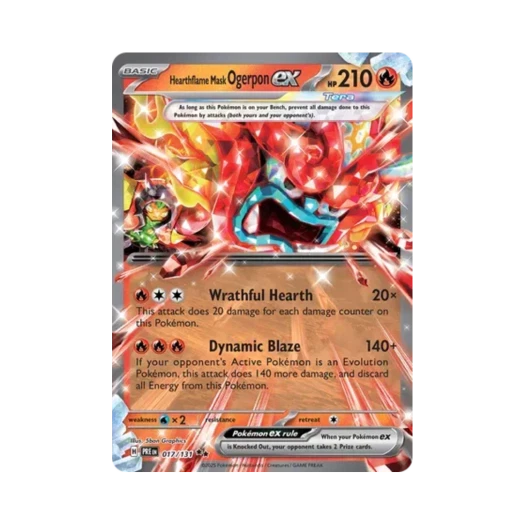 포켓몬 TCG 오거폰 화덕의 가면 ex DR 프리즈매틱 에볼루션즈 (영문판)