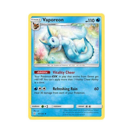 Pokemon TCG Vaporeon U Cosmic Eclipse (English Ver.)