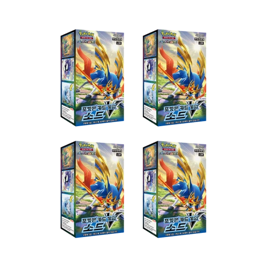 Pokemon TCG Sword & Shield Expansion Pack Sword V 4 Box (Pack of 120/Korean Ver.)