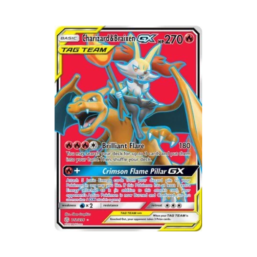 Pokemon TCG Charizard & Braixen GX RU Cosmic Eclipse (English Ver.)