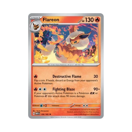 Pokemon TCG Flareon R Scarlet & Violet 151 (English Ver.)