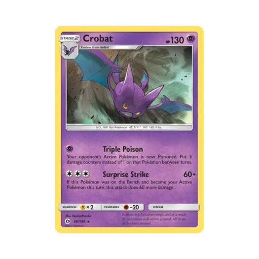 포켓몬 TCG 크로뱃 RH 썬 & 문 (영문판)