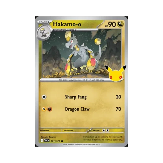 포켓몬 TCG 짜랑고우 C 30주년 기념 (영문판)