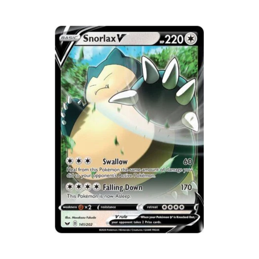 포켓몬 TCG 잠만보 V HRV 소드 & 실드 (영문판)