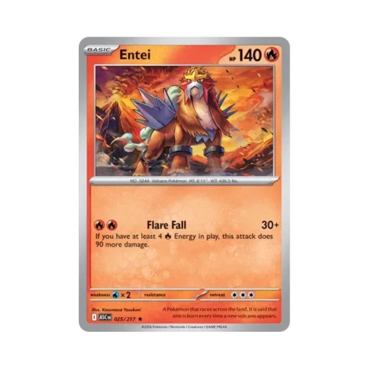 Pokemon TCG Entei R Mega Evolution Ascended Heroes (English Ver.)