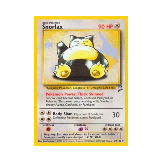 Pokemon TCG Snorlax R Base Set 2 (English Ver.)