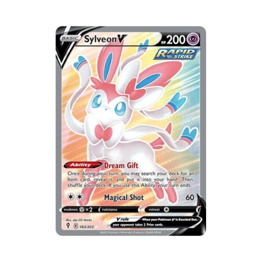 포켓몬 TCG 님피아 V RU 이볼빙 스카이즈 (영문판)