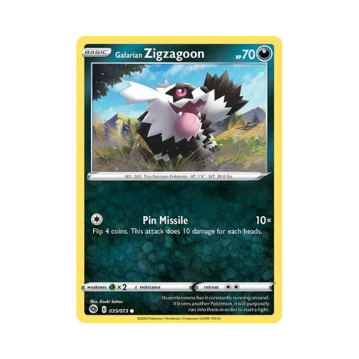Pokemon TCG Galarian Zigzagoon C Champion's Path (English Ver.)