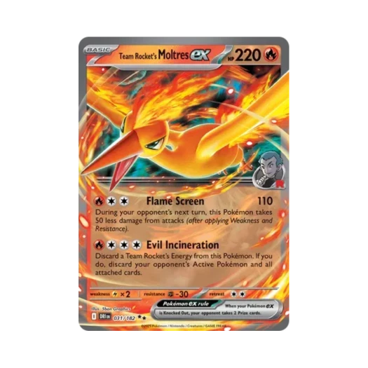 Pokemon TCG Team Rocket's Moltres ex DR Destined Rivals (English Ver.)