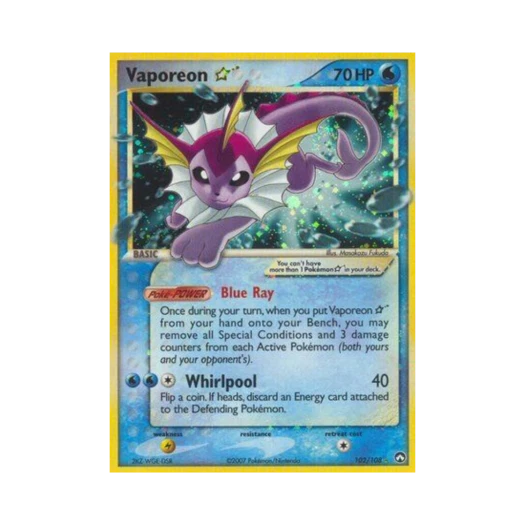 Pokemon TCG Vaporeon RH EX Power Keepers (English Ver.)
