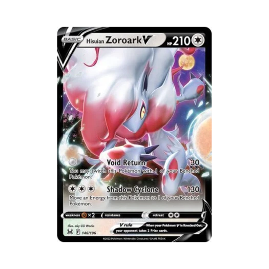 포켓몬 TCG 히스이 조로아크 V HRV 로스트 오리진 (영문판)