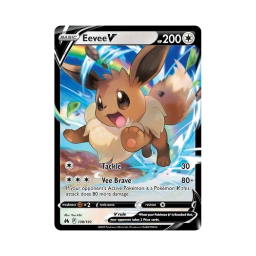 Pokemon TCG Eevee V R Crown Zenith (English Ver.)