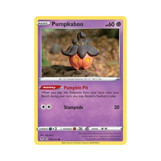 Pokemon TCG Pumpkaboo C Evolving Skies (English Ver.)
