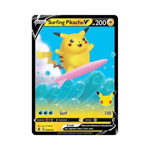 포켓몬 TCG 파도타기 피카츄 V HRV 셀레브레이션즈 (영문판)