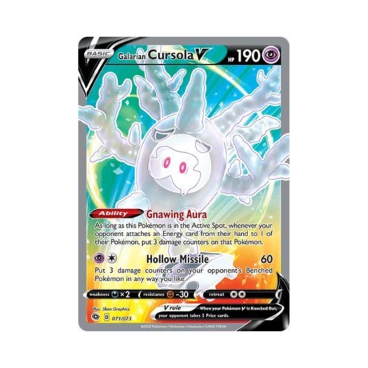Pokemon TCG Galarian Cursola V RU Champion's Path (English Ver.)