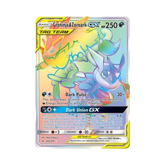 포켓몬 TCG 개굴닌자 & 조로아크 GX RR 언브로큰 본즈 (영문판)