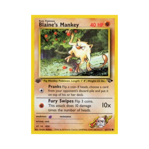 Pokemon TCG Blaine's Mankey C Gym Challenge (English Ver.)