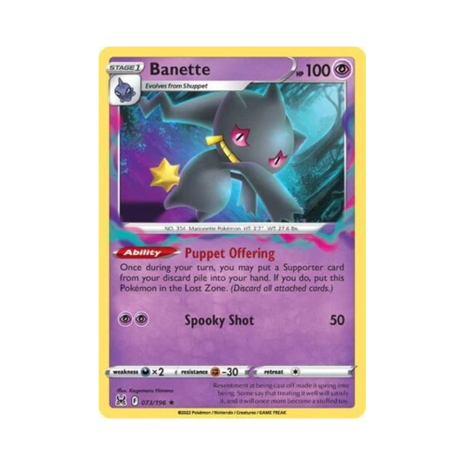 Pokemon TCG Banette R Lost Origin (English Ver.)