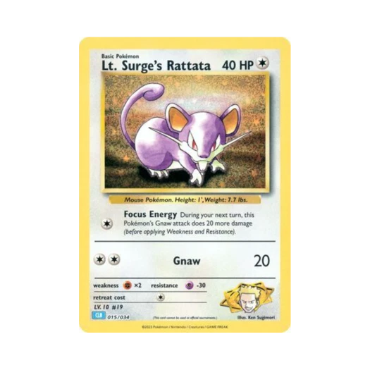 Pokemon TCG Lt. Surge's Rattata Pokemon TCG Classic (English Ver.)