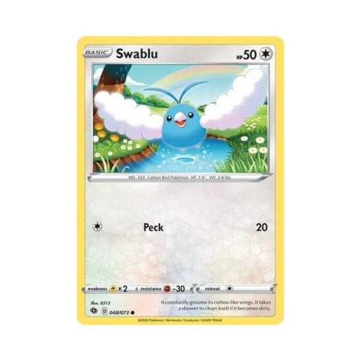 Pokemon TCG Swablu C Champion's Path (English Ver.)