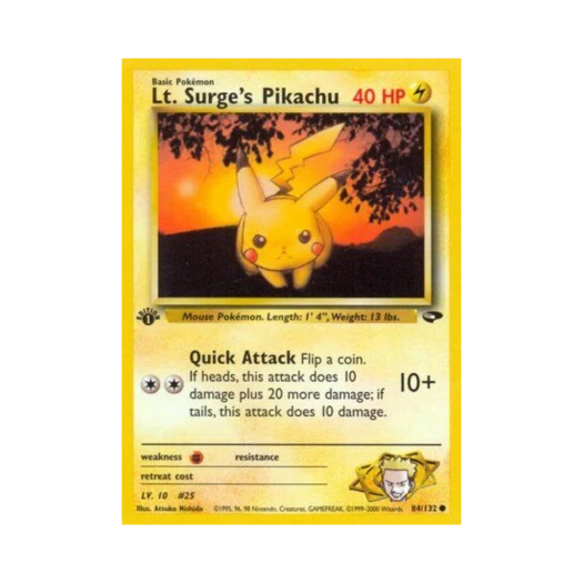 Pokemon TCG Lt. Surge's Pikachu C Gym Challenge (English Ver.)
