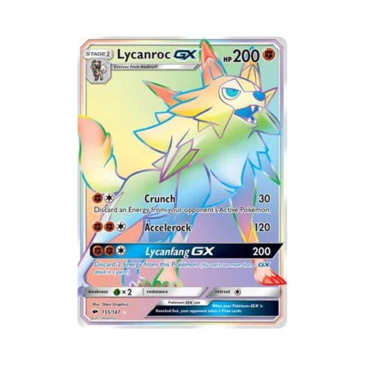 Pokemon TCG Lycanroc GX RR Burning Shadows (English Ver.)