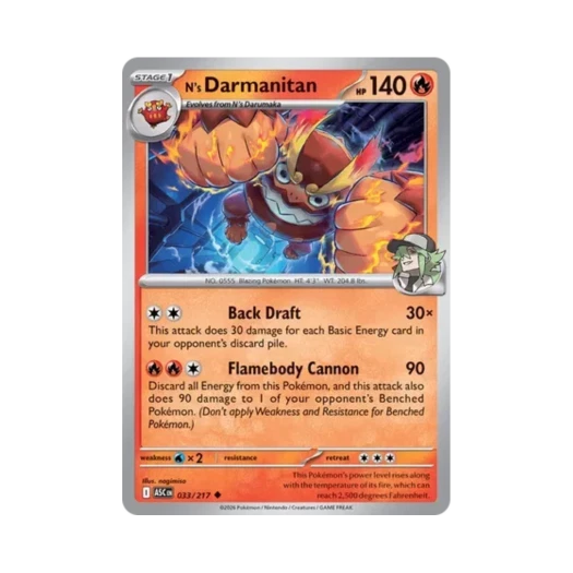 포켓몬 TCG N의 불비달마 U 메가 에볼루션 어센드 히어로즈 (영문판)