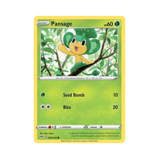 Pokemon TCG Pansage C Darkness Ablaze (English Ver.)