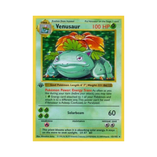 Pokemon TCG Venusaur Base Set 1st Edition (English Ver.)