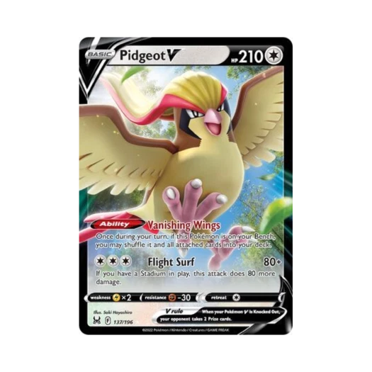 포켓몬 TCG 피죤투 V HRV 로스트 오리진 (영문판)