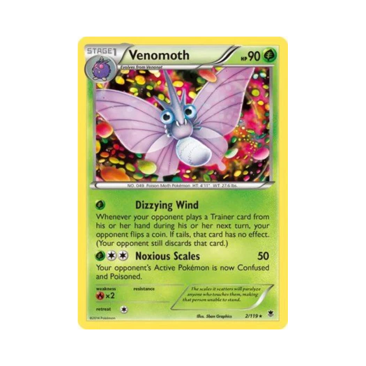Pokemon TCG Venomoth R Phantom Forces (English Ver.)