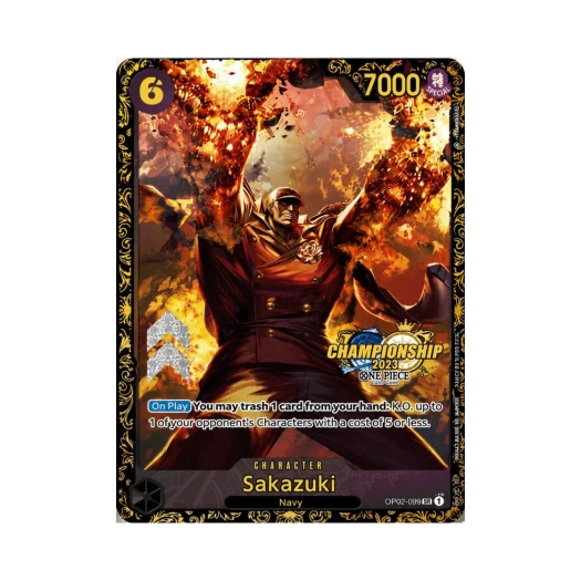 원피스 TCG 사카즈키 SR-P OP02-099 프로모션 카드 챔피언쉽 2023 기프트 (영문판) 카드 이미지