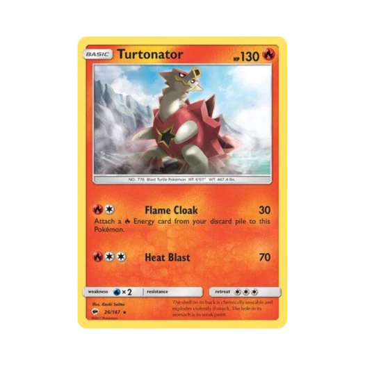 Pokemon TCG Turtonator R Burning Shadows (English Ver.)