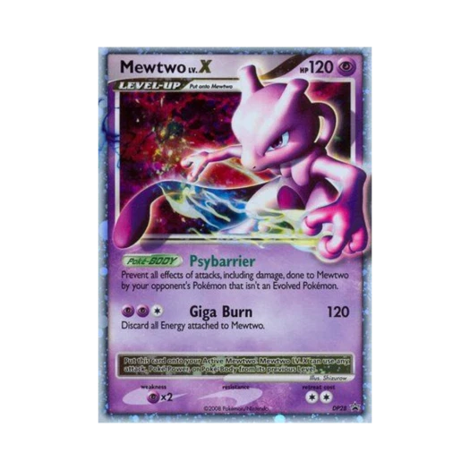 포켓몬 TCG 뮤츠 LV.X P 다이아몬드 & 펄 프로모카드 (영문판)