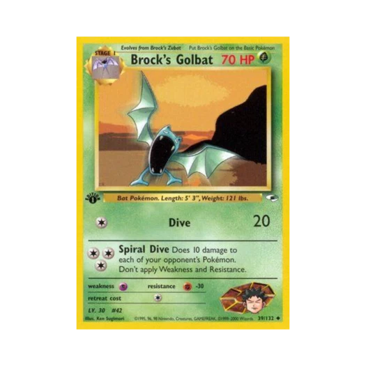 Pokemon TCG Brock's Golbat U Gym Heroes (English Ver.)